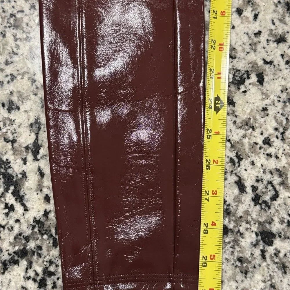 NWT Spanx Faux Patent Leather Leggings Tall Ruby Large 20301T - Picture 6 of 11